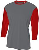 A4 Adult/Youth Polyester 3/4 Sleeve Utility Shirt A4 Adult/Youth Polyester 3/4 Sleeve Utility Shirt