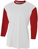 A4 Adult/Youth Polyester 3/4 Sleeve Utility Shirt A4 Adult/Youth Polyester 3/4 Sleeve Utility Shirt