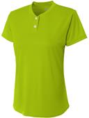 A4 Womens/Girls Tek 2 Button Henley Softball Shirt A4 Womens/Girls Tek 2 Button Henley Softball Shirt