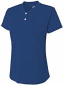 A4 Womens/Girls Tek 2 Button Henley Softball Shirt A4 Womens/Girls Tek 2 Button Henley Softball Shirt