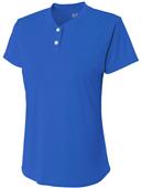 A4 Womens/Girls Tek 2 Button Henley Softball Shirt A4 Womens/Girls Tek 2 Button Henley Softball Shirt