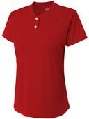 A4 Womens/Girls Tek 2 Button Henley Softball Shirt A4 Womens/Girls Tek 2 Button Henley Softball Shirt