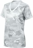 Sport-Tek Ladies' CamoHex V-Neck Tee