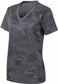 Sport-Tek Ladies' CamoHex V-Neck Tee