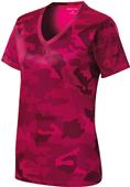 Sport-Tek Ladies' CamoHex V-Neck Tee