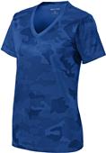 Sport-Tek Ladies' CamoHex V-Neck Tee
