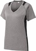 Sport-Tek Ladies' Heather Colorblock Contender Tee