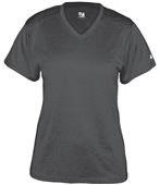Badger Pro Heather Ladies' V-Neck Tee Shirt Badger Pro Heather Ladies' V-Neck Tee Shirt
