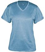 Badger Pro Heather Ladies' V-Neck Tee Shirt Badger Pro Heather Ladies' V-Neck Tee Shirt