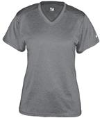 Badger Pro Heather Ladies' V-Neck Tee Shirt Badger Pro Heather Ladies' V-Neck Tee Shirt