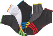 Cherokee Mens Manly Stripes 1/4 Crew Socks 6PK