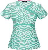 HeartSoul Stripe A Pose -Mint Mock Wrap Scrub Top