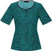 Tooniforms Womens Cheetah Teal V-Neck Scrub Top
