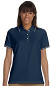 Devon & Jones Ladies Pima Piqué S/S Tipped Polo Devon & Jones Ladies Pima Piqué S/S Tipped Polo