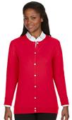 Devon & Jones Ladies Perfect Fit Ribbon Cardigan Devon & Jones Ladies Perfect Fit Ribbon Cardigan