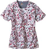 Carhartt Womens Y-Neck Print Square Maze Scrub Top Carhartt Womens Y-Neck Print Square Maze Scrub Top