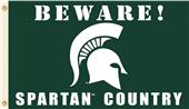 College Michigan State Beware Spartan Country Flag College Michigan State Beware Spartan Country Flag