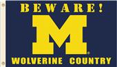College Michigan Beware Wolverine Country Flag College Michigan Beware Wolverine Country Flag
