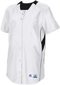Russell Faux Placket Pull Over Softball Jersey Russell Faux Placket Pull Over Softball Jersey