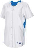Russell Faux Placket Pull Over Softball Jersey Russell Faux Placket Pull Over Softball Jersey