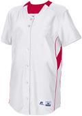 Russell Faux Placket Pull Over Softball Jersey Russell Faux Placket Pull Over Softball Jersey