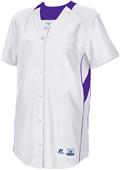Russell Faux Placket Pull Over Softball Jersey Russell Faux Placket Pull Over Softball Jersey
