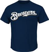 Majestic Brewers MLB Crewneck Baseball Jersey Majestic Brewers MLB Crewneck Baseball Jersey
