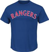 Majestic Rangers MLB Crewneck Baseball Jersey Majestic Rangers MLB Crewneck Baseball Jersey