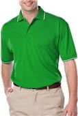 Blue Generation Men's Striped Trim Wicking Polo Blue Generation Men's Striped Trim Wicking Polo