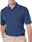 Blue Generation Men's Striped Trim Wicking Polo Blue Generation Men's Striped Trim Wicking Polo