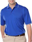 Blue Generation Men's Striped Trim Wicking Polo Blue Generation Men's Striped Trim Wicking Polo