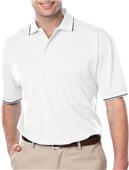 Blue Generation Men's Striped Trim Wicking Polo Blue Generation Men's Striped Trim Wicking Polo