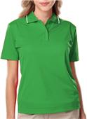 Blue Generation Women's Striped Trim Wicking Polo Blue Generation Women's Striped Trim Wicking Polo