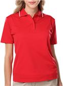 Blue Generation Women's Striped Trim Wicking Polo Blue Generation Women's Striped Trim Wicking Polo