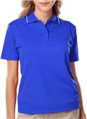 Blue Generation Women's Striped Trim Wicking Polo Blue Generation Women's Striped Trim Wicking Polo
