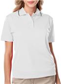 Blue Generation Women's Striped Trim Wicking Polo Blue Generation Women's Striped Trim Wicking Polo