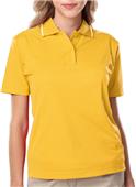 Blue Generation Women's Striped Trim Wicking Polo Blue Generation Women's Striped Trim Wicking Polo