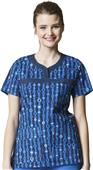 WonderFlex Women's Curved Notch Neck Print Top WonderFlex Women's Curved Notch Neck Print Top
