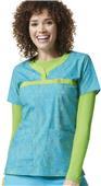 WonderFlex Women's Curved Notch Neck Print Top WonderFlex Women's Curved Notch Neck Print Top
