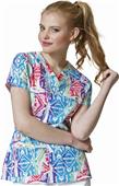 WonderWink Womens Verity V-Neck Print Scrub Top WonderWink Womens Verity V-Neck Print Scrub Top