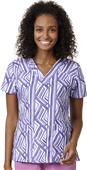 WonderWink Womens Sporty Print V-Neck Scrub Top WonderWink Womens Sporty Print V-Neck Scrub Top
