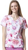 WonderWink Womens Sporty Print V-Neck Scrub Top WonderWink Womens Sporty Print V-Neck Scrub Top