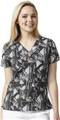 WonderWink Womens Sporty Print V-Neck Scrub Top WonderWink Womens Sporty Print V-Neck Scrub Top