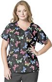WonderWink Plus Womens Mock Wrap Print Scrub Top WonderWink Plus Womens Mock Wrap Print Scrub Top