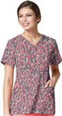 WonderWink Womens Mock Y-Neck Print Scrub Top WonderWink Womens Mock Y-Neck Print Scrub Top