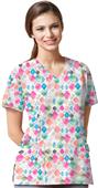 WonderWink Womens Contoured V-Neck Print Scrub Top WonderWink Womens Contoured V-Neck Print Scrub Top