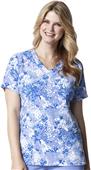 WonderWink Womens Contoured V-Neck Print Scrub Top WonderWink Womens Contoured V-Neck Print Scrub Top