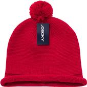 Decky Solid Roll-Up Beanie with Pom Pom Decky Solid Roll-Up Beanie with Pom Pom