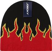 Decky Kids Flame Pattern Fire Beanies Decky Kids Flame Pattern Fire Beanies