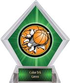 Bust-Out Basketball Green Diamond Ice Trophy Bust-Out Basketball Green Diamond Ice Trophy